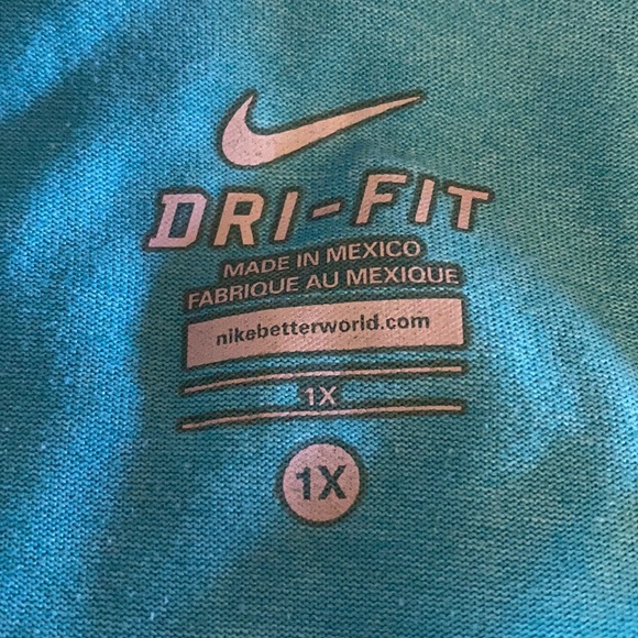 Nike Plus Size Dri-Fit Turquoise Tee T-Shirt Size 1X VGC - Picture 4 of 4